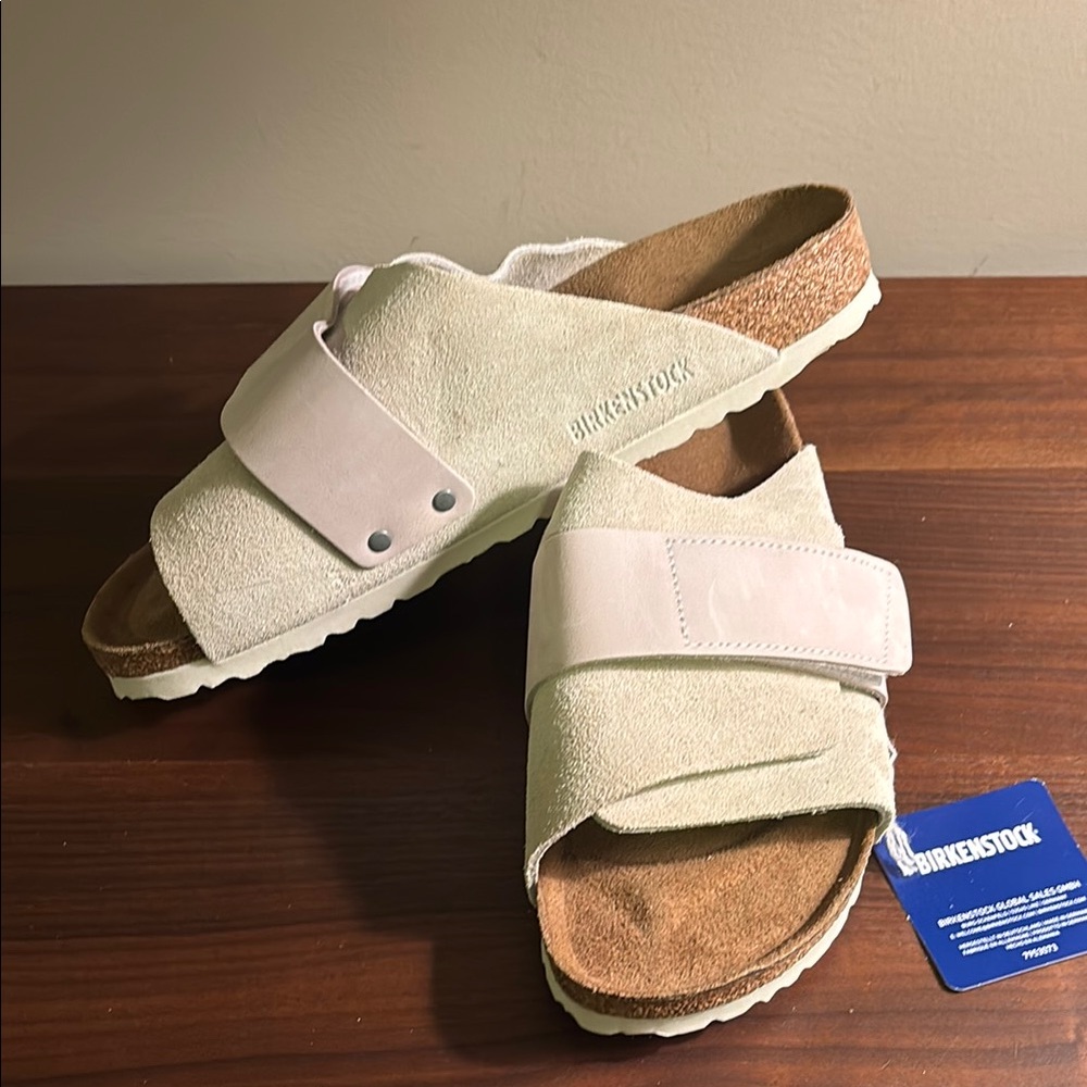 Birkenstock Kyoto Suede Sandals in new beige